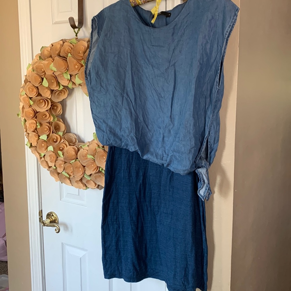 Anthro Amadi Denim Chambray Sandy Tuck Dress